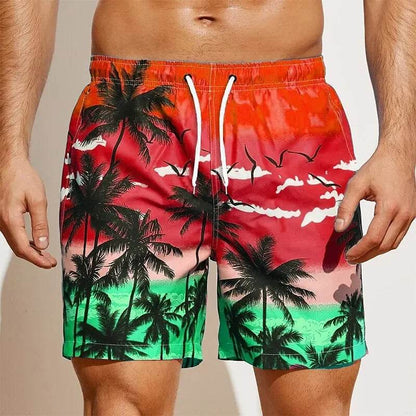Buy Center 2024 Men's Oversized Quick Dry Shorts - Coconut Tree Print - Buy Center UK