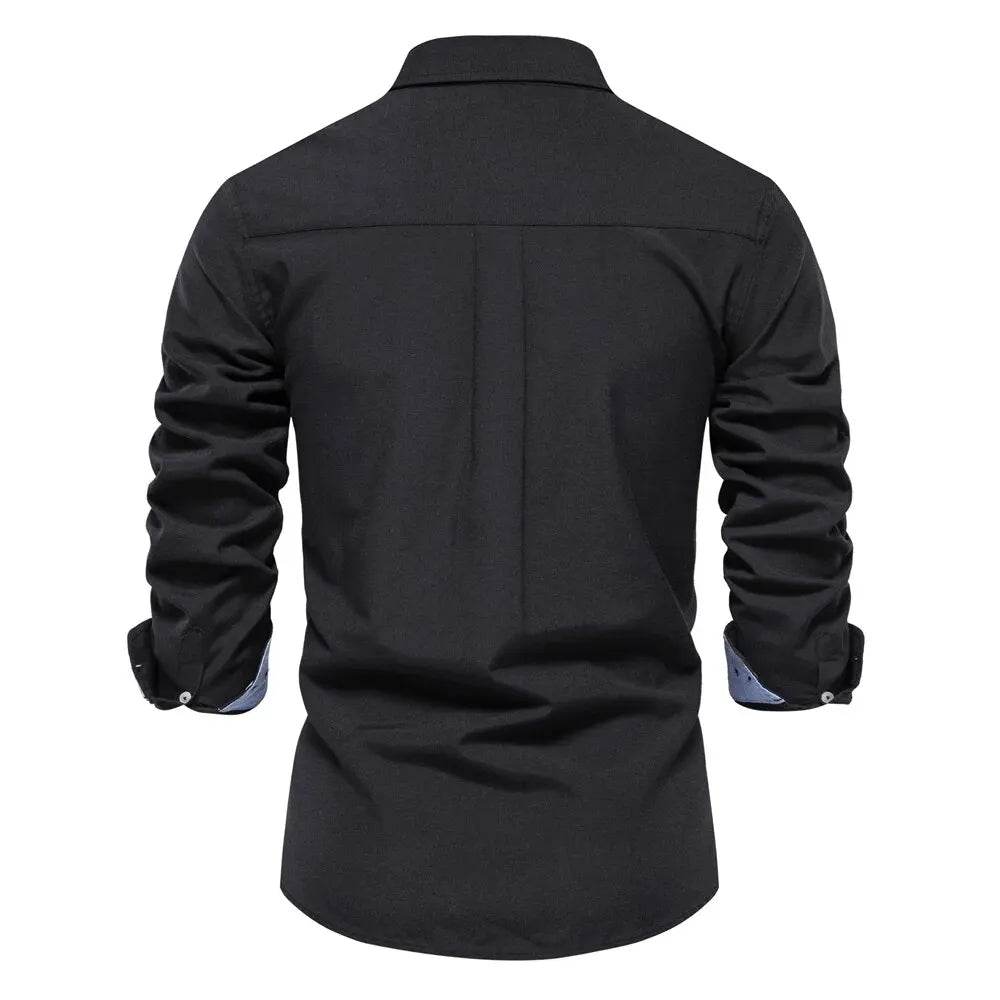 AIOPESON Men's Oxford Shirt - Cotton Blend, Long Sleeve & Casual Style - Buy Center UK