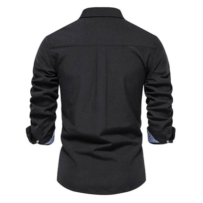 AIOPESON Men's Oxford Shirt - Cotton Blend, Long Sleeve & Casual Style - Buy Center UK