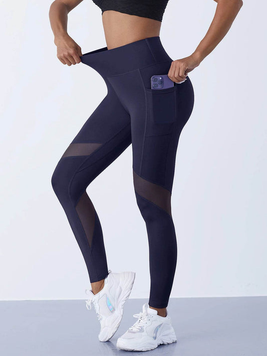 Buy Center Women's Color Blocked Yoga Pants - Stylish, Pocketed Leggings - Buy Center UK