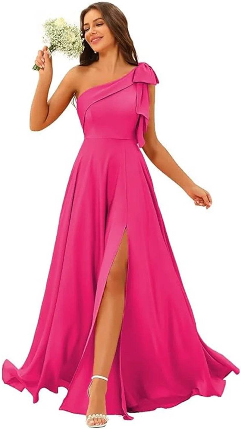 Buy Center Customized Satin A-Line One Shoulder Bridesmaid Dress - Buy Center UK