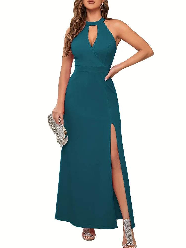 Buy Center Women's Elegant Evening Dresses - Sleeveless High Neck Style - Buy Center UK