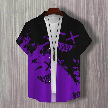 Buy Center 3D Patchwork Print Short Sleeve Shirt - Oversized Hawaiian Style - Buy Center UK