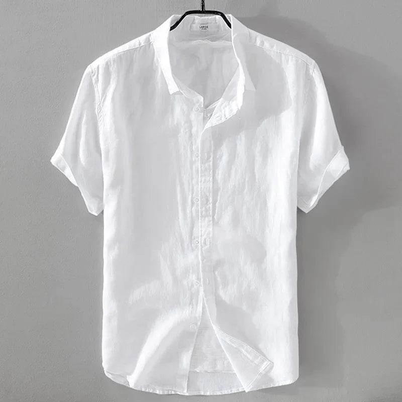 Buy Center Men's Casual Linen Short Sleeve Shirt - Breathable Summer Wear - Buy Center UK