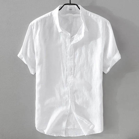 Buy Center Men's Casual Linen Short Sleeve Shirt - Breathable Summer Wear - Buy Center UK