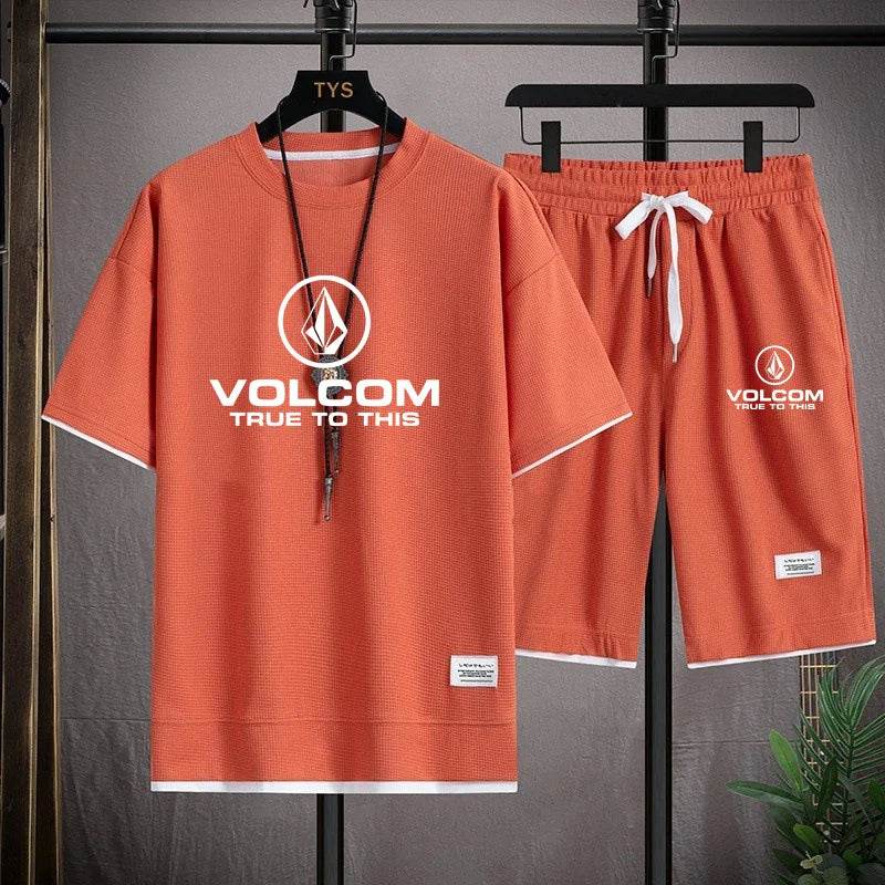 VOLCOM Men's Summer Tracksuit - Stylish T-shirt & Shorts Set - Buy Center UK