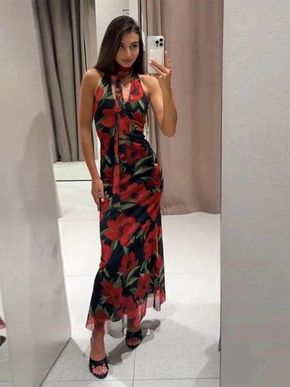 Buy Center Elegant Ruffle Top Skirt Set - Chic Floral Print Dress - Buy Center UK