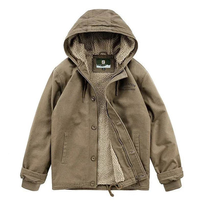 Buy Center Men's Fleece Bomber Jacket - Warm Hooded Winter Coat - Buy Center UK