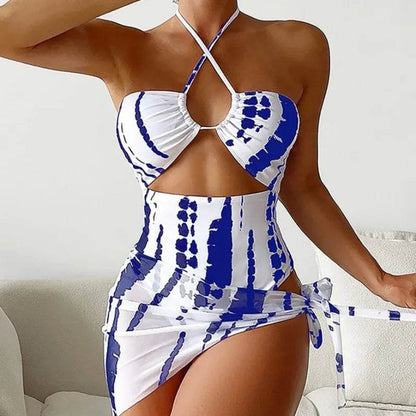 Buy Center Women’s Tie Dye Bikini Set - High-Waisted Swimwear - Buy Center UK