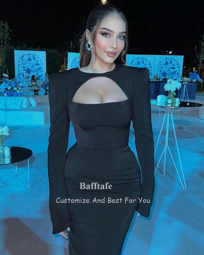 Customized Mermaid Black Prom Dress - Elegant Long Sleeves for Women - Buy Center UK