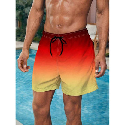 Buy Center Gradient Color Block Beach Shorts - Stylish 3D Print Design - Buy Center UK