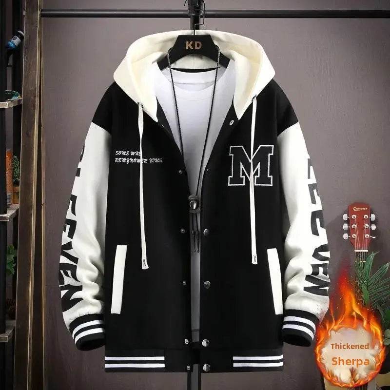 Buy Center Trendy Letter Print Hooded Jacket - Loose Fit Cardigan - Buy Center UK