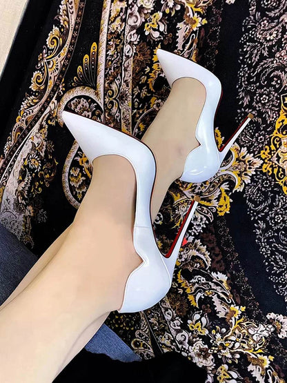 Buy Center Black Red Bottom High Heels - Sexy Pointed Slingbacks - Buy Center UK