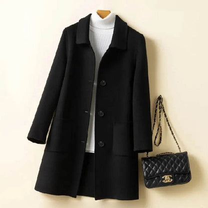 Buy Center Women's Solid Color Jackets - Elegant Retro Wool Blends - Buy Center UK