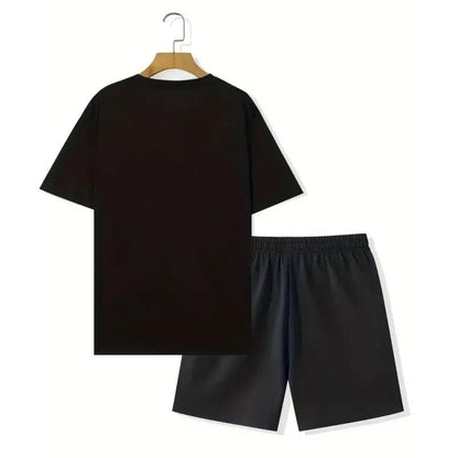 Hot Summer Men's Casual Suit - Letter Print T-Shirt & Shorts Set - Buy Center UK