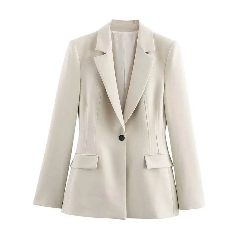 Chic Office Lady Women Suit - V Neck Blazer & Flare Pants Set - Buy Center UK