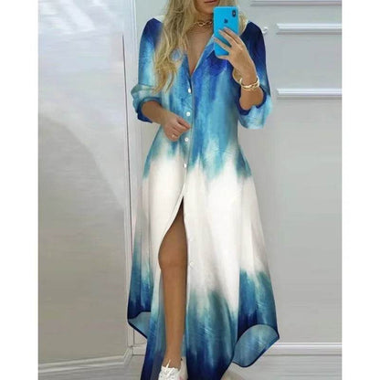 Women Boho Printed Long Shirt Dress - Casual Maxi Evening Style - Buy Center UK