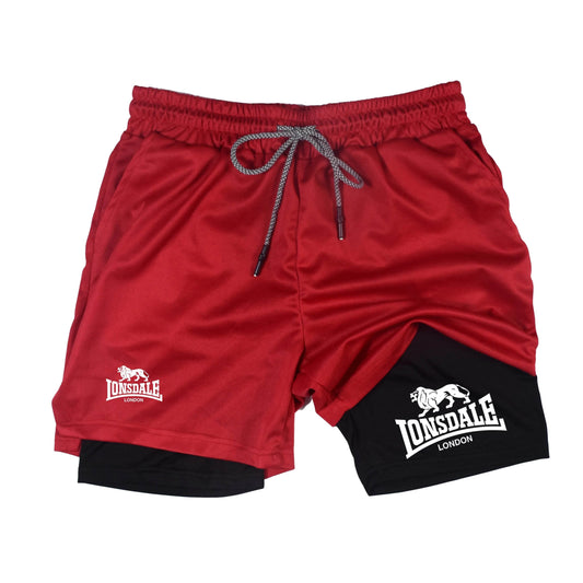 Lonsdale 2 in 1 Running Shorts for Men - Phone Pocket & Towel Loop - Buy Center UK