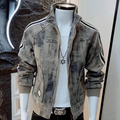 Buy Center Men's Retro Pattern Jacket - Casual Long-Sleeve Style - Buy Center UK