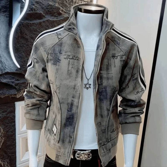 Buy Center Men's Retro Pattern Jacket - Casual Long-Sleeve Style - Buy Center UK