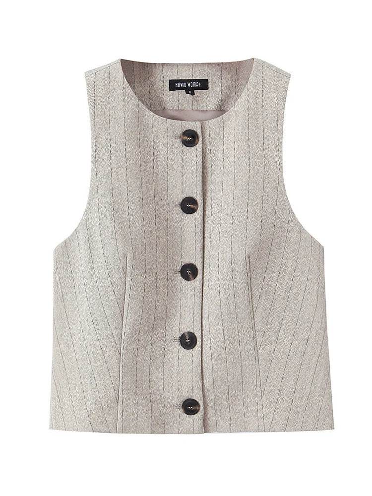 TFMLN Women's Spring Vest Pant Set - Stylish Office & Leisure Wear - Buy Center UK