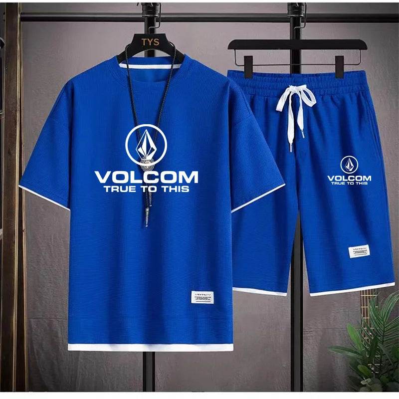 VOLCOM Men's Summer Tracksuit - Casual T-Shirt & Shorts Set - Buy Center UK