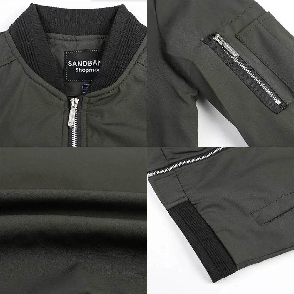 Buy Center Men's Bomber Jacket - Stylish Solid Color for Fall - Buy Center UK
