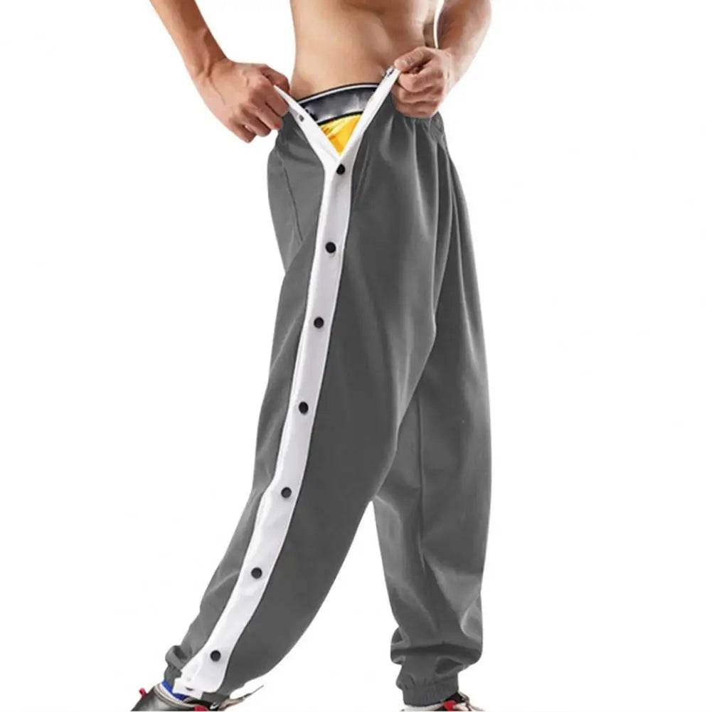 Buy Center Mid-Rise Men Sweatpants - Elastic Waist, Side Pockets - Buy Center UK