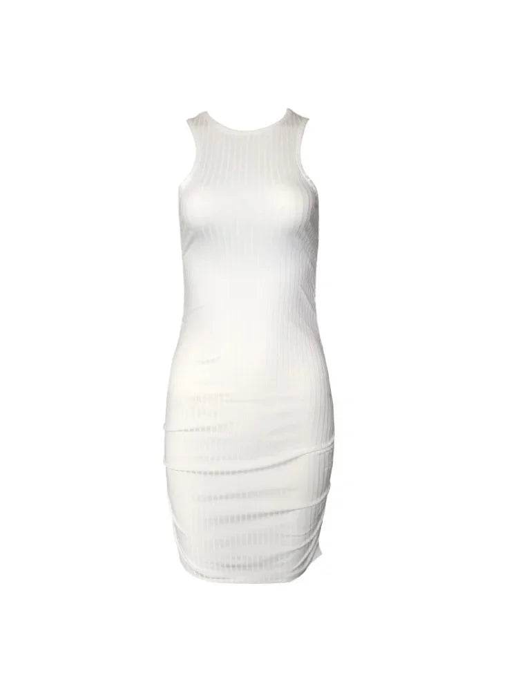 Buy Center Sexy Bodycon Mini Dress - Sleek Sleeveless Stripes Design - Buy Center UK