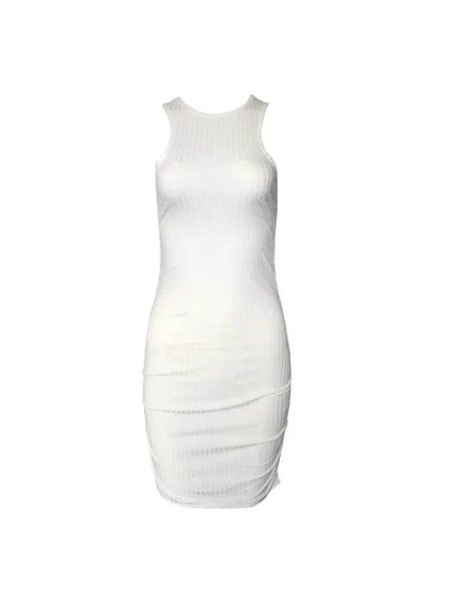 Buy Center Sexy Bodycon Mini Dress - Sleek Sleeveless Stripes Design - Buy Center UK