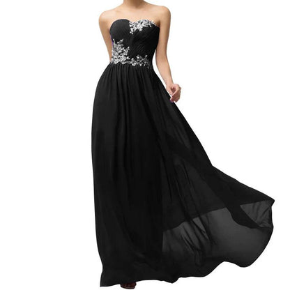 Elegant A-Line Chiffon Bridesmaid Dress - Beading & Appliques - Buy Center UK