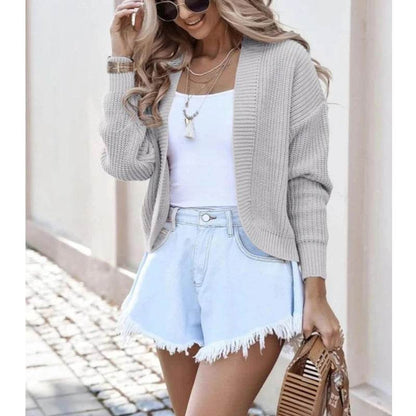 Buy Center Open Front Crop Cardigan - Long Sleeve & Lightweight - Buy Center UK
