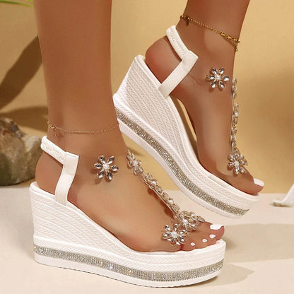 Buy Center Chunky Platform Sandals - Floral Wedge Style for Women - Buy Center UK