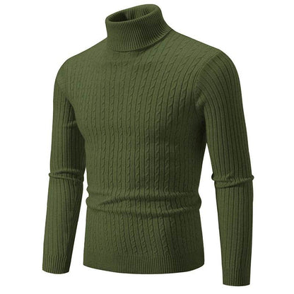New Autumn Men's Jacquard Sweater - Cozy High Neck Turtleneck Pullover - Buy Center UK