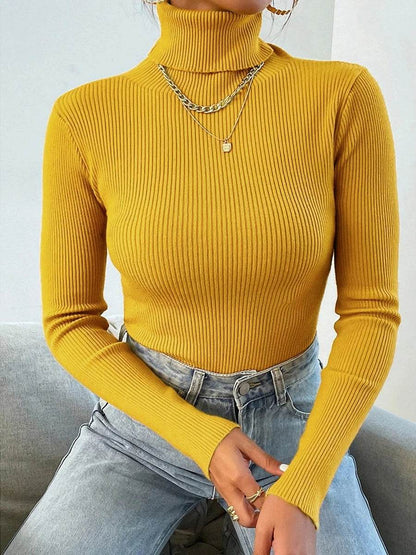 Buy Center Women’s Knit Turtleneck Sweater - Cozy Autumn Winter Jumper - Buy Center UK