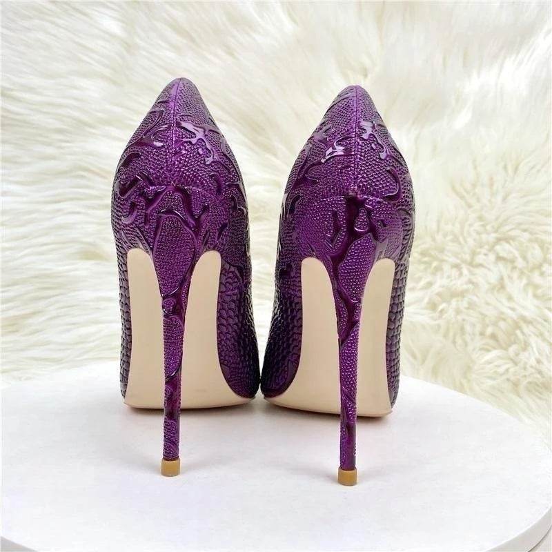 Buy Center Purple Pointy Toe High Heel Shoes - Slip-On Stiletto Pumps - Buy Center UK