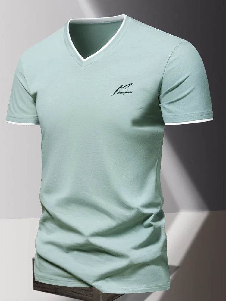 Buy Center Men's V-Neck Cotton T-Shirt - Stylish, Breathable Summer Wear - Buy Center UK