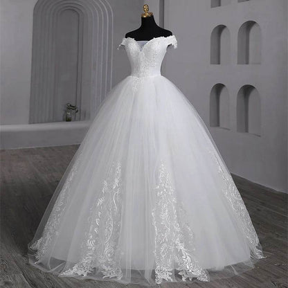 Y&M Novias Customized Plus Size Wedding Dress - Elegant Off-Shoulder Gown - Buy Center UK
