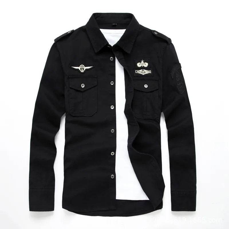Buy Center Men’s Long Sleeve Cotton Shirt - Military Fitness Style - Buy Center UK