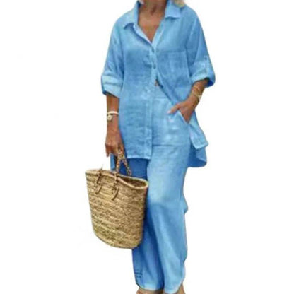 Buy Center Women's Summer Cotton Linen 2 Piece Set - Stylish & Comfortable - Buy Center UK