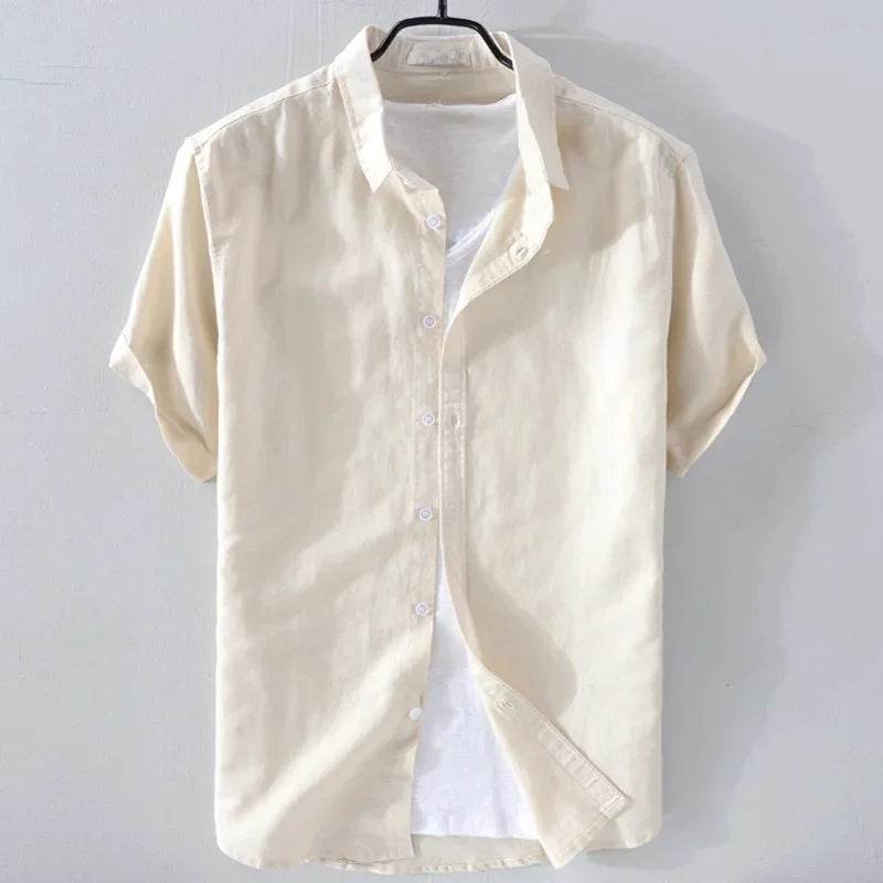 Buy Center Men's Casual Linen Short Sleeve Shirt - Breathable Summer Wear - Buy Center UK