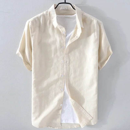 Buy Center Men's Casual Linen Short Sleeve Shirt - Breathable Summer Wear - Buy Center UK