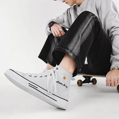 Buy Center Men’s High Top Sneakers - Breathable Canvas, Platform Style - Buy Center UK