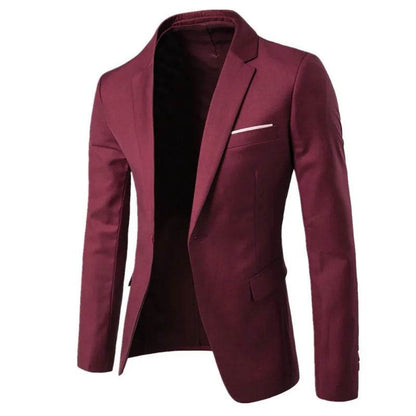 Buy Center Men's Casual Slim Fit Blazer - Korean Style, Spring Fashion - Buy Center UK