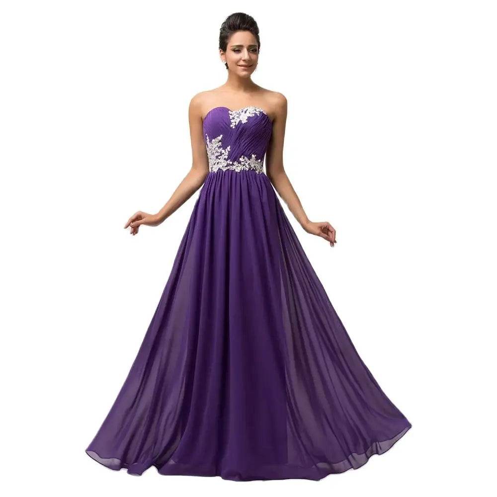 Elegant A-Line Chiffon Bridesmaid Dress - Beading & Appliques - Buy Center UK