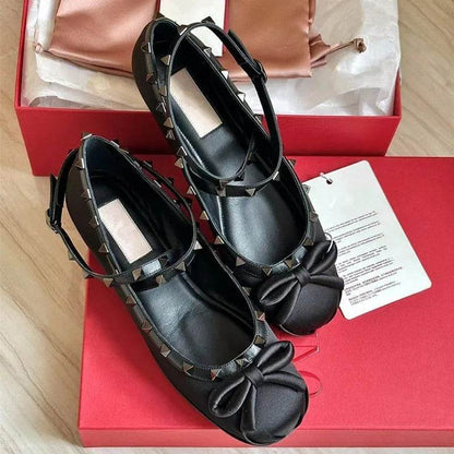 Buy Center 2023 Satin Ballet Shoes - Bow Detail, Flat Bottom Style - Buy Center UK
