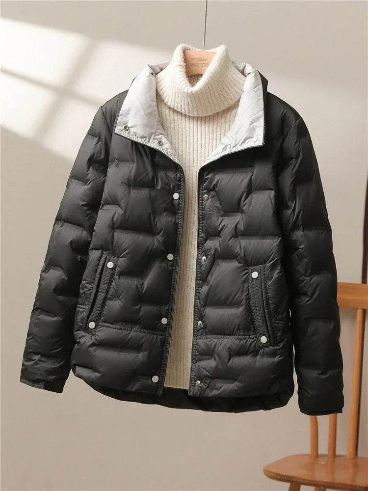 Buy Center 2024 White Duck Down Coat - Lightweight Hooded Jacket - Buy Center UK
