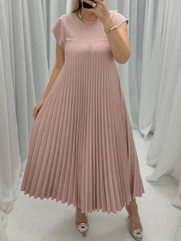 Buy Center Women's Sleeveless Maxi Dress - Loose, Pleated & Chic - Buy Center UK