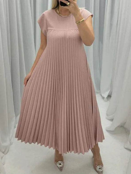 Buy Center Women's Sleeveless Maxi Dress - Loose, Pleated & Chic - Buy Center UK