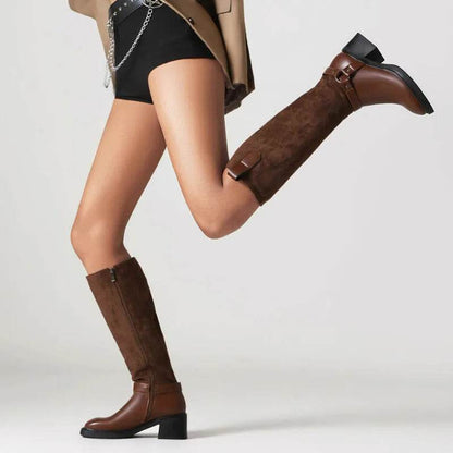 Buy Center Custom Women Knee High Snow Boots - Square Heels, Warm Fur - Buy Center UK